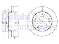 Disc frana punte fata (BG3226 DELPHI) KIA