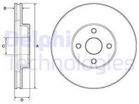 Disc frana punte fata (BG3780 DELPHI) TOYOTA,TOYOTA (FAW)