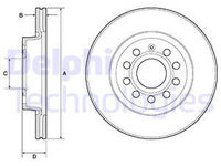 Disc frana punte fata (BG3832C DELPHI) AUDI,SEAT,SKODA,SKODA (SVW),VW,VW (FAW)