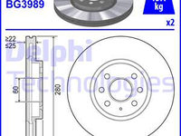 Disc frana punte fata (BG3989 DELPHI) OPEL,VAUXHALL