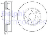 Disc frana punte fata (BG4459C DELPHI) Citroen,DACIA,MERCEDES-BENZ,NISSAN,RENAULT,SMART