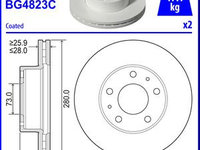 Disc frana punte fata (BG4823C DELPHI) Citroen,FIAT,OPEL,PEUGEOT,SUBARU,VAUXHALL