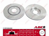 Disc frana punte fata CITROEN XANITA; PEUGEOT 406 1.9TD-3.0 06.95-