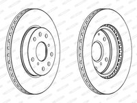 Disc frana punte fata (DDF1620C FERODO) FIAT,SUZUKI