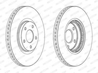 Disc frana punte fata (DDF1724C FERODO) NISSAN,RENAULT