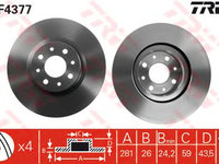 Disc frana punte fata FIAT BRAVO 08-/STILO 01-281 X 26 - Cod intern: W20009571 - LIVRARE DIN STOC in 24 ore!!!