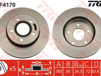 Disc frana punte fata JEEP CHEROKEE/GRAND CHEROKEE 2,5-4,7 4X4 95-05305 X 26 72 (mm) - Cod intern: W20009426 - LIVRARE DIN STOC in 24 ore!!!