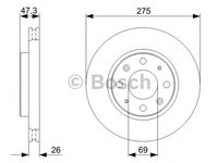 Disc frana punte fata KIA CERATO 1,5-2,0 CRDI 04-09275 X 26 47,3 (mm) - Cod intern: W20270804 - LIVRARE DIN STOC in 24 ore!!!