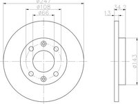 Disc frana punte fata PEUGEOT 206 hatchback (2A/C) - Cod intern: W20140316 - LIVRARE DIN STOC in 24 ore!!!