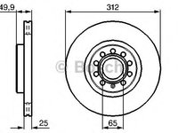 Disc frana punte fata SKODA KAROQ/KODIAQ/OCTAVIA/SUPERB/YETI 1,0-3,6 02-312 X 25,1 - Cod intern: W20270681 - LIVRARE DIN STOC in 24 ore!!!