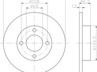 Disc frana punte fata VW AUDI 80 1,6-1,8 86-91 /A100 82-9 - Cod intern: W20140301 - LIVRARE DIN STOC in 24 ore!!!