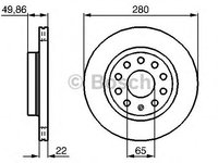 Disc frana punte fata VW GOLF 5/A3/OCTAVIA/CADDY/BEETLE 280X22 - Cod intern: W20140378 - LIVRARE DIN STOC in 24 ore!!!