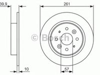 Disc frana punte spate KIA SEPHIA/SHUMA 1,5-1,8 95-04261 X 10 - Cod intern: W20270877 - LIVRARE DIN STOC in 24 ore!!!