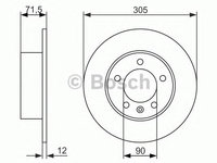 Disc frana punte spate RENAULT MASTER 10- 305X12 FWD - Cod intern: W20270924 - LIVRARE DIN STOC in 24 ore!!!