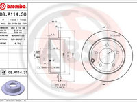 Disc frana puntea spate (08A11431 ABS) CHRYSLER,DODGE,JEEP