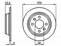 Disc frana puntea spate (0986478374 BOSCH) SAAB