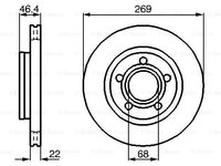 Disc frana puntea spate (0986478574 BOSCH) AUDI