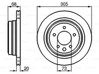 Disc frana puntea spate (0986478660 BOSCH) DAIMLER,JAGUAR