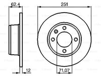 Disc frana puntea spate (0986478879 BOSCH) Citroen