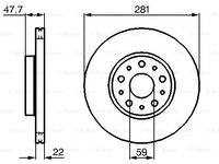 Disc frana puntea spate (0986479100 BOSCH) LANCIA