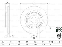 Disc frana puntea spate (0986479F75 BOSCH) MERCEDES-BENZ