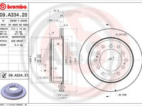 Disc frana puntea spate (09A33421 ABS) LEXUS,TOYOTA,TOYOTA (FAW)