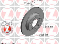 Disc frana puntea spate (100124420 ZIMMERMANN) AUDI,AUDI (FAW),SEAT