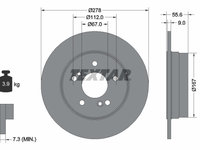 Disc frana puntea spate (92032703 TEXTAR) CHRYSLER,MERCEDES-BENZ