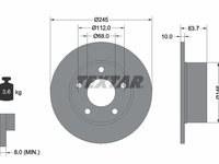 Disc frana puntea spate (92057503 TEXTAR) AUDI,AUDI (FAW),SKODA,VW,VW (SVW)