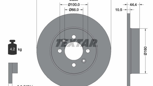 Disc frana puntea spate (92064903 TEXTAR) REN