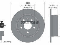 Disc frana puntea spate (92074503 TEXTAR) MERCEDES-BENZ