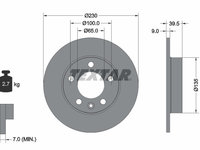 Disc frana puntea spate (92082503 TEXTAR) AUDI,SEAT,SKODA,SKODA (SVW),VW,VW (FAW),VW (SVW),ZHONGHUA(BRILLIANCE)