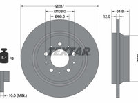 Disc frana puntea spate (92100703 TEXTAR) VOLVO