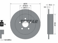 Disc frana puntea spate (92108600 TEXTAR) CHRYSLER,DODGE,PLYMOUTH