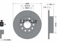 Disc frana puntea spate (92121103 TEXTAR) AUDI,SEAT,SKODA,SKODA (SVW),VW,VW (FAW),VW (SVW)