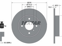 Disc frana puntea spate (92128700 TEXTAR) NISSAN