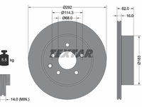 Disc frana puntea spate (92144000 TEXTAR) DONGFENG FENGDU,INFINITI,NISSAN,NISSAN (DFAC),RENAULT,RENAULT (DFAC),SAMSUNG,SUZUKI