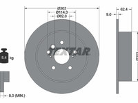 Disc frana puntea spate (92144103 TEXTAR) CHERY,DR,LIFAN,TOYOTA