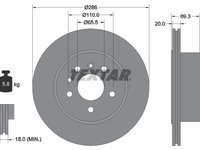 Disc frana puntea spate (92144900 TEXTAR) OPEL,VAUXHALL