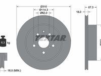 Disc frana puntea spate (92148003 TEXTAR) LEXUS,TOYOTA,TOYOTA (FAW)