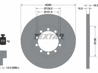 Disc frana puntea spate (92152003 TEXTAR) FORD,FORD (JMC),FORD AUSTRALIA