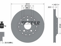 Disc frana puntea spate (92152303 TEXTAR) AUDI,VW