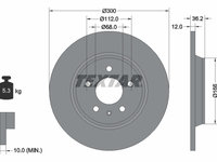 Disc frana puntea spate (92160103 TEXTAR) AUDI,AUDI (FAW),VW (SVW)