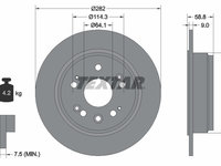 Disc frana puntea spate (92165703 TEXTAR) HONDA,HONDA (DONGFENG)