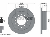 Disc frana puntea spate (92170103 TEXTAR) BAIC WEIWANG,BAW,DONGFENG (DFAC),FODAY,LANDWIND (JMC),LEXUS,TOYOTA,TOYOTA (FAW),XINKAI