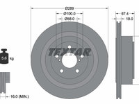 Disc frana puntea spate (92173603 TEXTAR) SUBARU