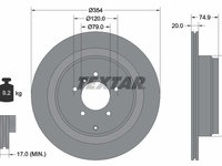 Disc frana puntea spate (92175503 TEXTAR) LAND ROVER