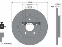 Disc frana puntea spate (92181005 TEXTAR) CHRYSLER,DODGE,FIAT,VW