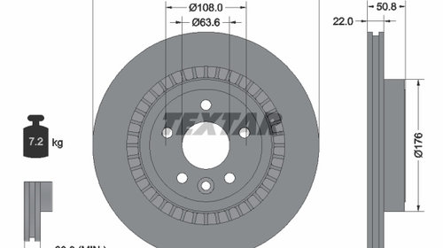 Disc frana puntea spate (92196403 TEXTAR) VOL