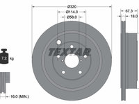 Disc frana puntea spate (92255903 TEXTAR) SUBARU